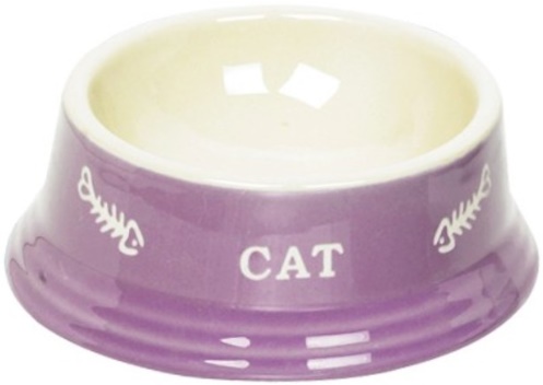 Миска керамика фиолетовая 0,14л с рисунком CAT