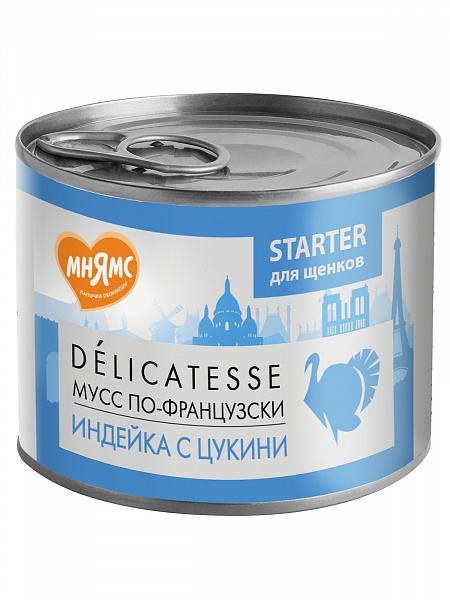 Мнямс Паштет из индейки с цукини для щенков до 4 месяцев "Мусс по-французски" 200г