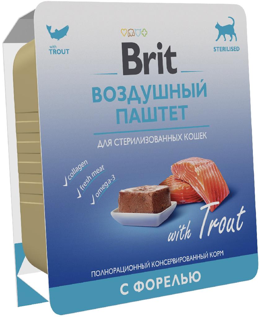 Brit Воздушный паштет для стерилизованных кошек Форель 100г