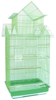 Клетка для птиц, 47*36*100, высокая, три домика, укомплектованная