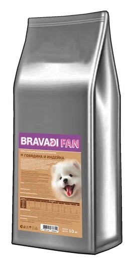 BRAVADI FAN для ЩЕНКОВ с индейкой и говядиной