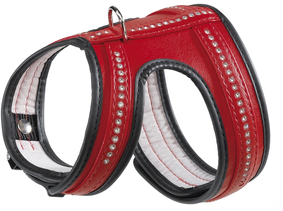 Шлейка LUX P L красная, со стразами, hi-tech