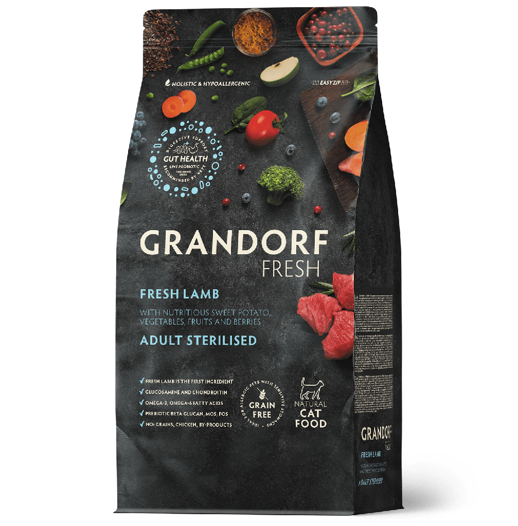 GRANDORF Fresh Cat STERILISED Lamb&Sweet Potato ягненок с бататом для стерилизованных кошек