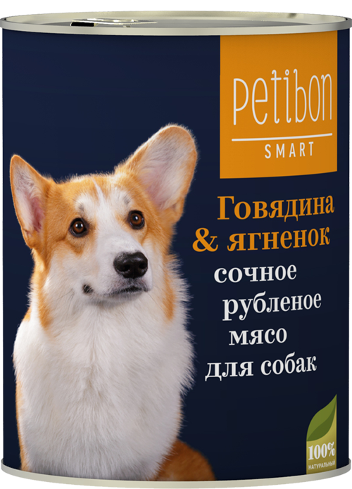 Petibon Smart Рубленое мясо для собак с говядиной и ягненком 240г