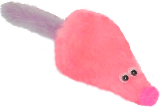 GoSi Игрушка д/кошек Мышь с мятой розовый мех с хвостом из нат. норки