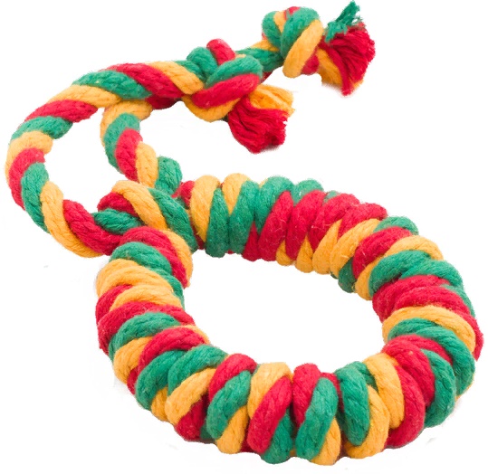 Кольцо канатное Doglike Dental Knot (жёлтый-зелёный-красный)