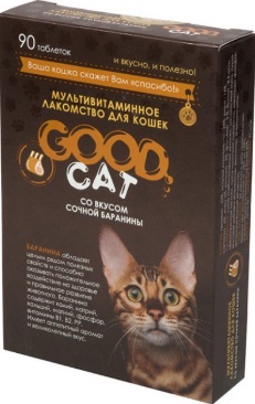 GOOD CAT Мультивитаминное лак-во для Кошек со вкусом "СОЧНОЙ БАРАНИНЫ" 90таб