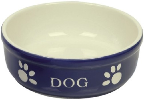 Миска керамика синяя 0,24л с рисунком DOG