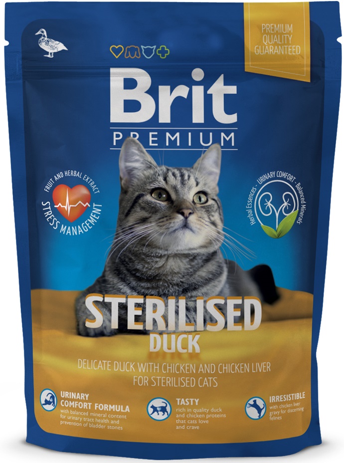 Brit Premium корм д/стерилизованных кошек утка