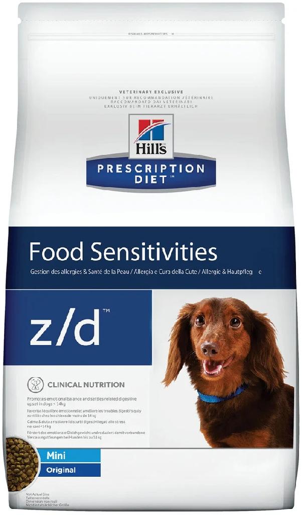 Хиллс z/d корм для мини пород собак лечение острых пищевых аллергий
