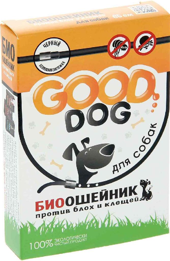 Good Dog Антипаразитарный БИОошейник для СОБАК от блох и клещей, ЧЕРНЫЙ 65см