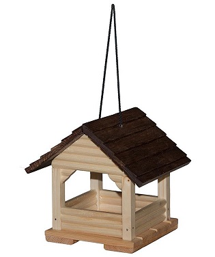 Кормушка уличная "Беседка" массив дерева, подвес, 19х18х20см