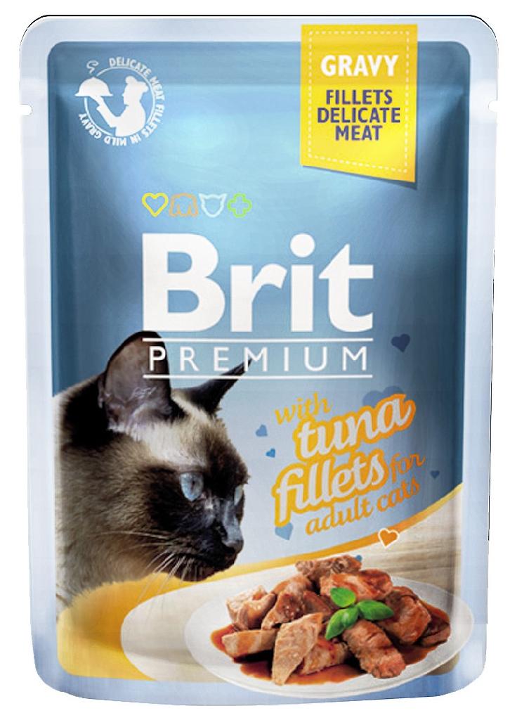 Brit Premium пауч д/к GRAVY кусочки филе Тунца в соусе 85г