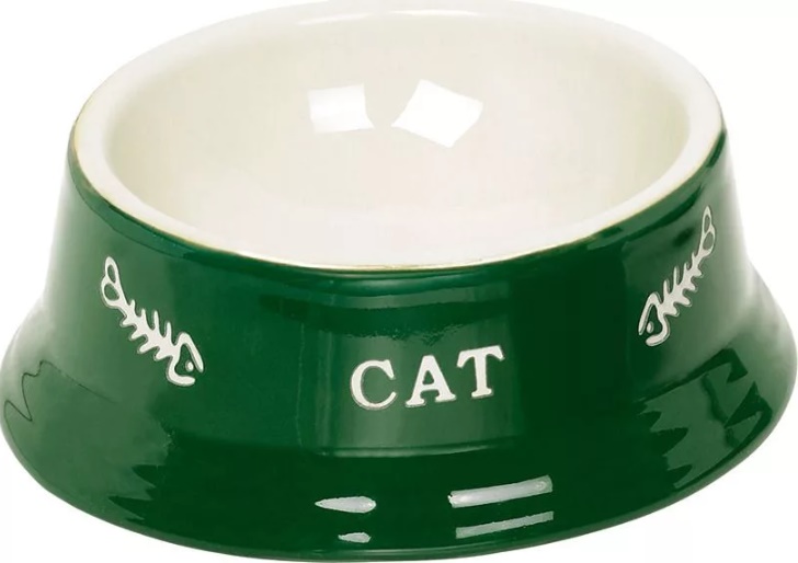 Миска керамическая зеленая CAT 0,14л