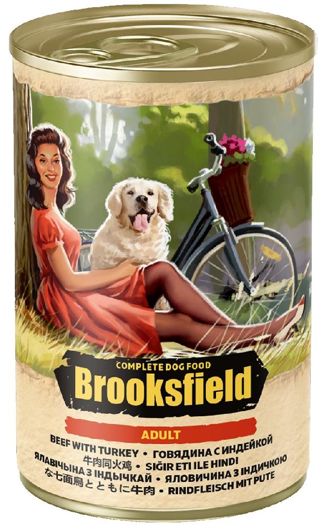 BROOKSFIELD Adult Dog конс. для собак Говядина с Индейкой и рисом 400г