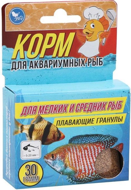 Корм повседневный для мелких и средних аквариумных рыб Аквакулинар 30г