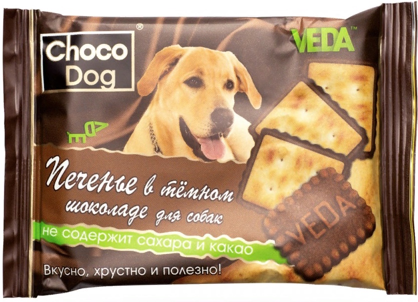 CHOCO DOG печенье в темном шоколаде д/собак 30г