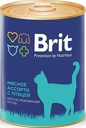 Brit кон. для стерилизованных кошек Мясное ассорти с птицей 340г