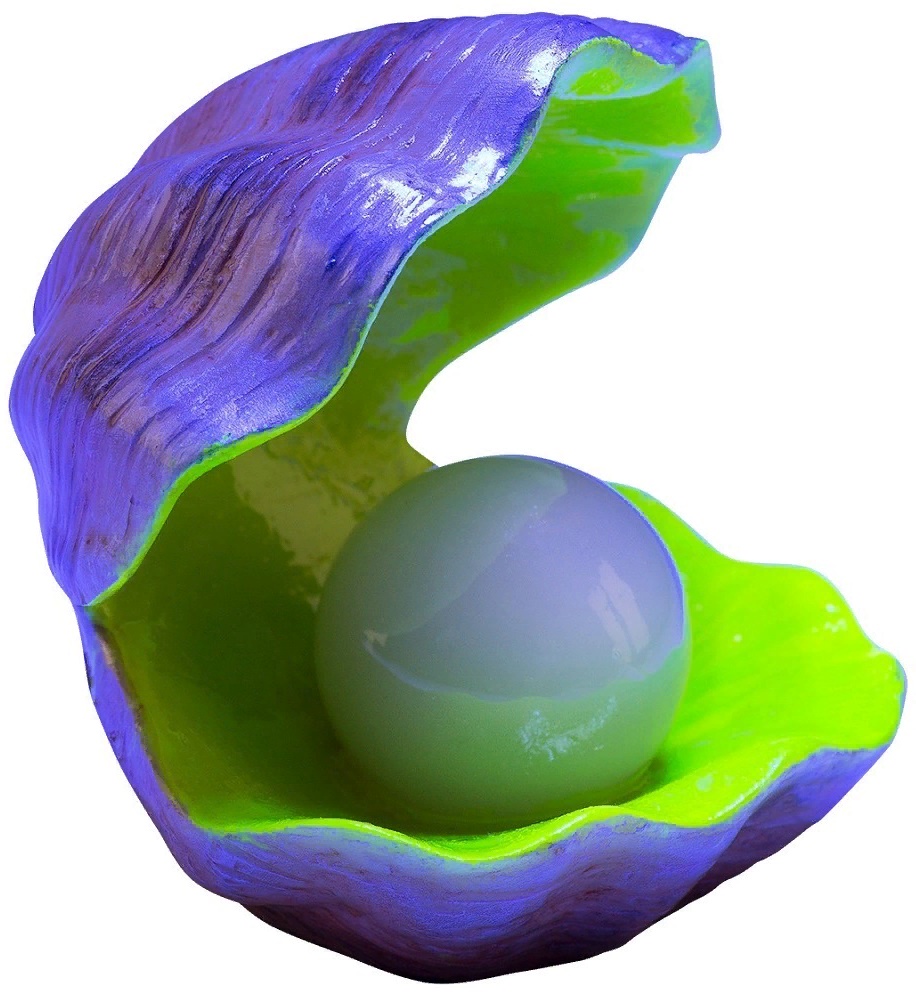 Декорация GloFish флуоресцирующая Раковина-жемчужница 8*4*7.5см