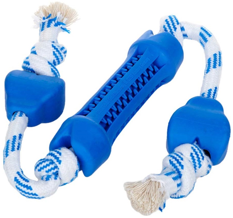 Игрушка для собак палка на веревке из литой резины