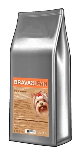 BRAVADI FAN для собак МЕЛКИХ пород Ягненок с рисом и ячменем