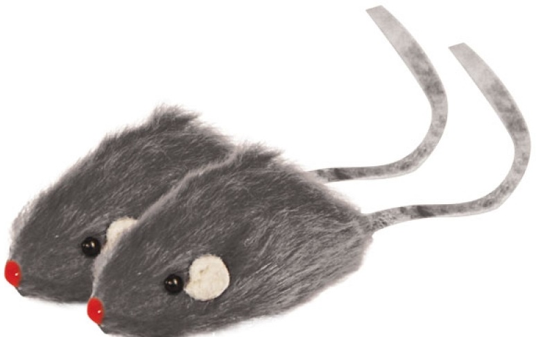 Игрушка M002G для кошек "Мышь серая", 45-50мм