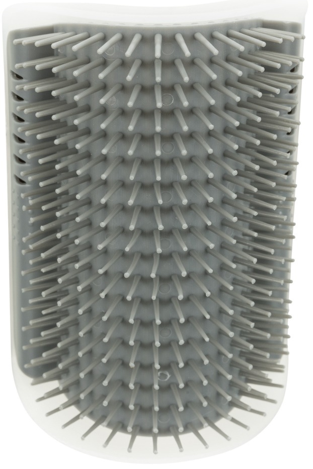 Массажная щетка угловая для кошек, серая 8х13см