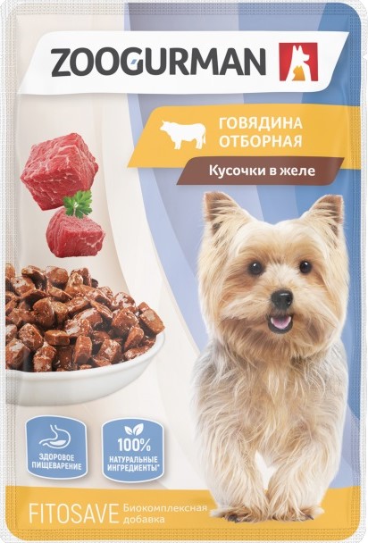 Зоогурман Пауч для собак Говядина отборная 85г