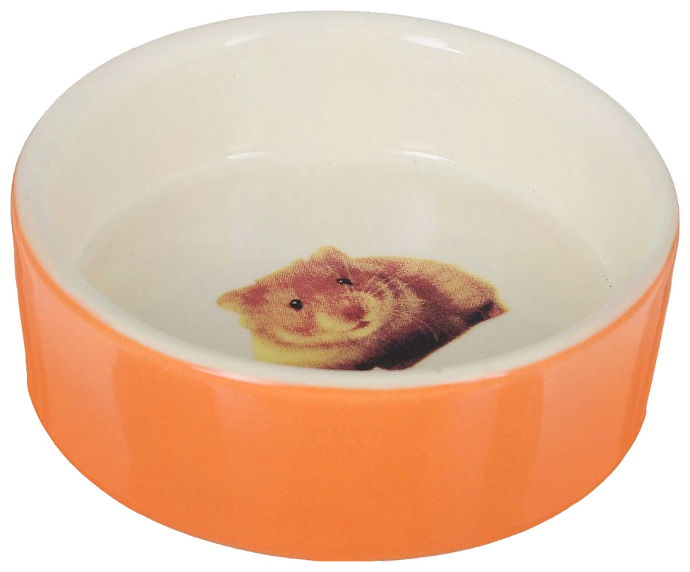 Миска керам. оранжевая с рис. хомяка	7,5*2,5см 55мл
