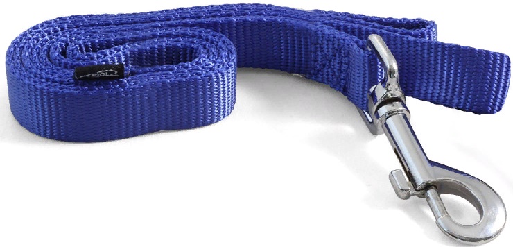 Поводок нейлоновый для собак "Стандарт" M, синий, 20*1200мм