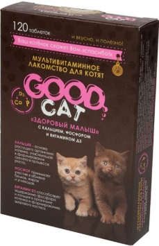 Мультивитаминное лак-во для КОТЯТ "ЗДОРОВЫЙ МАЛЫШ" 120таб GOOD CAT