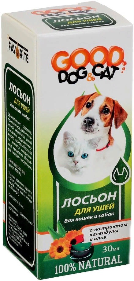 Лосьон для УШЕЙ для Кошек и Собак 30мл Good Dog&Cat