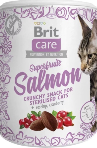 Brit Care лакомство для стерилиз. кошек Superfruits Salmon с лососем 100г
