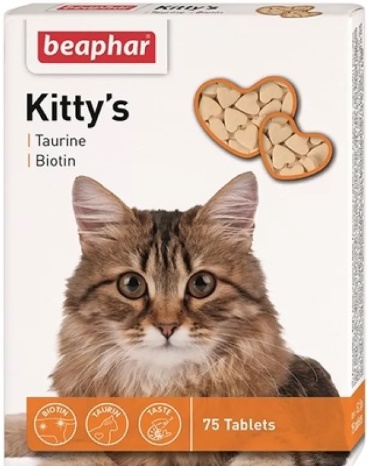 Беафар Витамины для кошек Киттис Таурин и Биотин 75таб