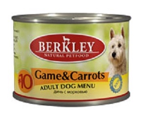Беркли консервы для собак №10 оленина/морковь 200г