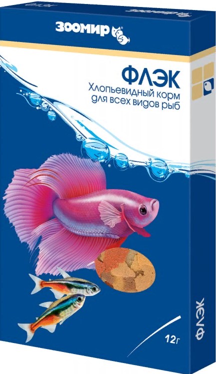 ЗООМИР "Флэк" хлопьевидный корм для всех рыб 12г