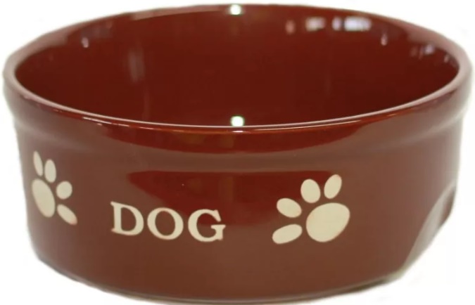 Миска керамическая коричневая с рисунком DOG 15,5X6,5см 0,46л