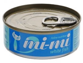 МИ-МИ консервы для кошек и котят с белой рыбой 80г
