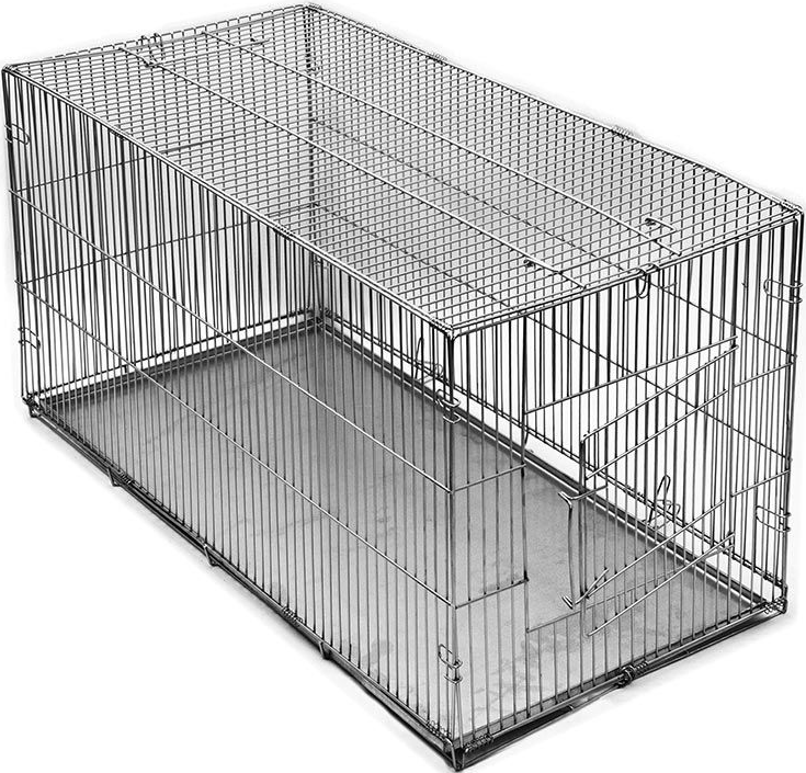 Клетка-переноска д/собак «Дарэлл» №3, с метал. поддоном, хром, складная, 80см*40см*42см