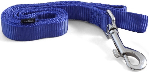Поводок нейлоновый для собак "Стандарт" L, синий, 25*1200мм
