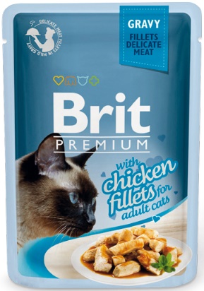 Brit Premium пауч д/к GRAVY кусочки куриного филе в соусе 85г
