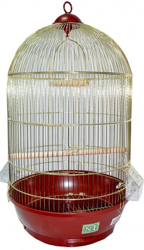 Клетка для птиц золотая, круглая, укомплектованная 40*70см