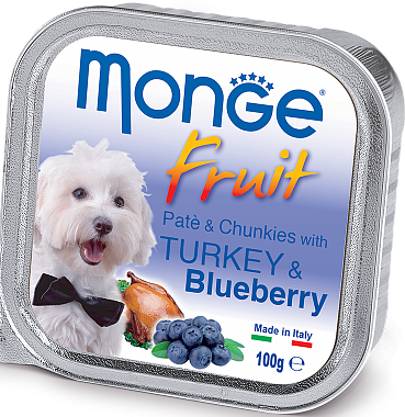 Monge Dog Fruit Ламистер для собак индейка с черникой 100г