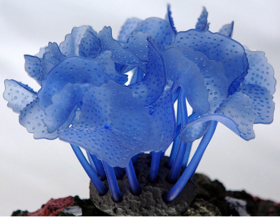 Декор из силикона "Коралл синий" (мягкий) 5.5*5,5*12см