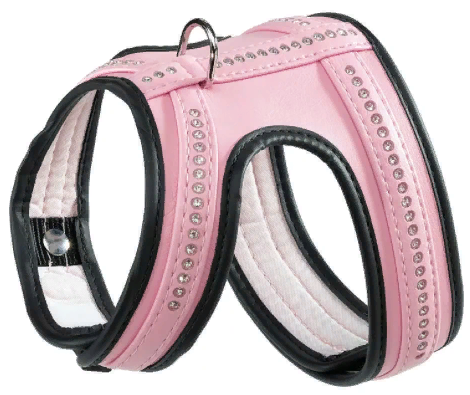 Шлейка LUX P L розовая, со стразами, hi-tech