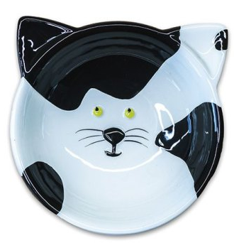 Миска Mr.Kranch керамическая для кошек Мордочка кошки 120мл черно-белая